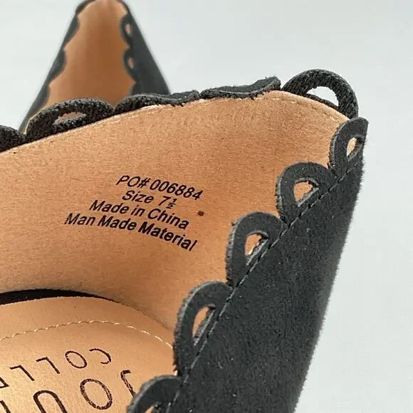 NEW Journee Collection Women’s Jezlin Scalloped Flats Black Size 7.5 - Picture 5 of 10